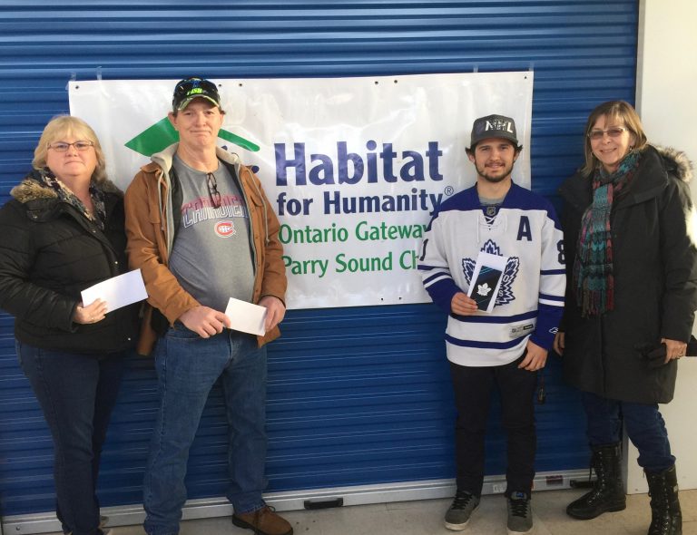 Habitat for Humanity in Parry Sound Nets $4,5000 with the Hat-Trick Raffle