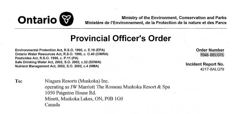 District of Muskoka and Muskoka Lakes investigating Marriott sewage issues