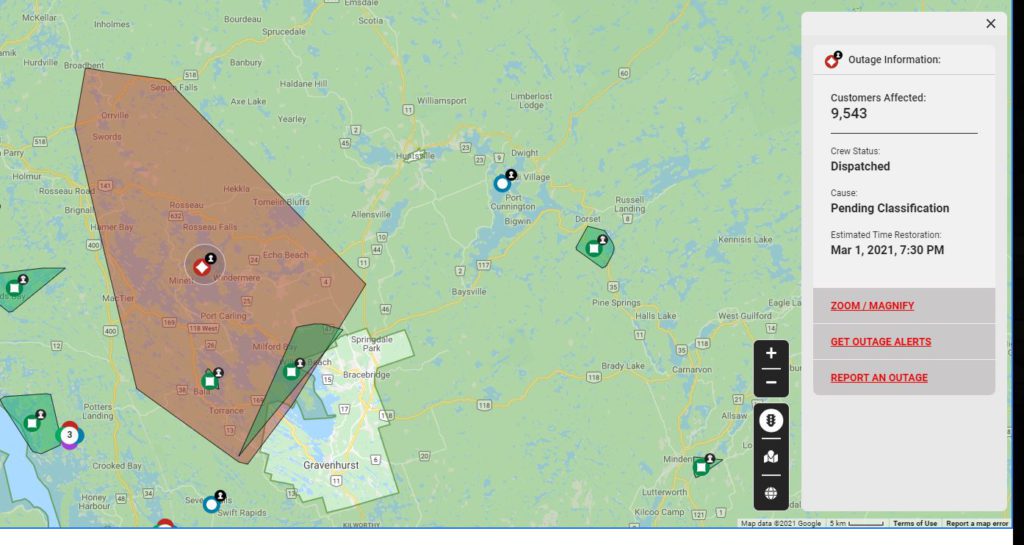 RESOLVED Hydro One reports outage affecting over 9K customers in the